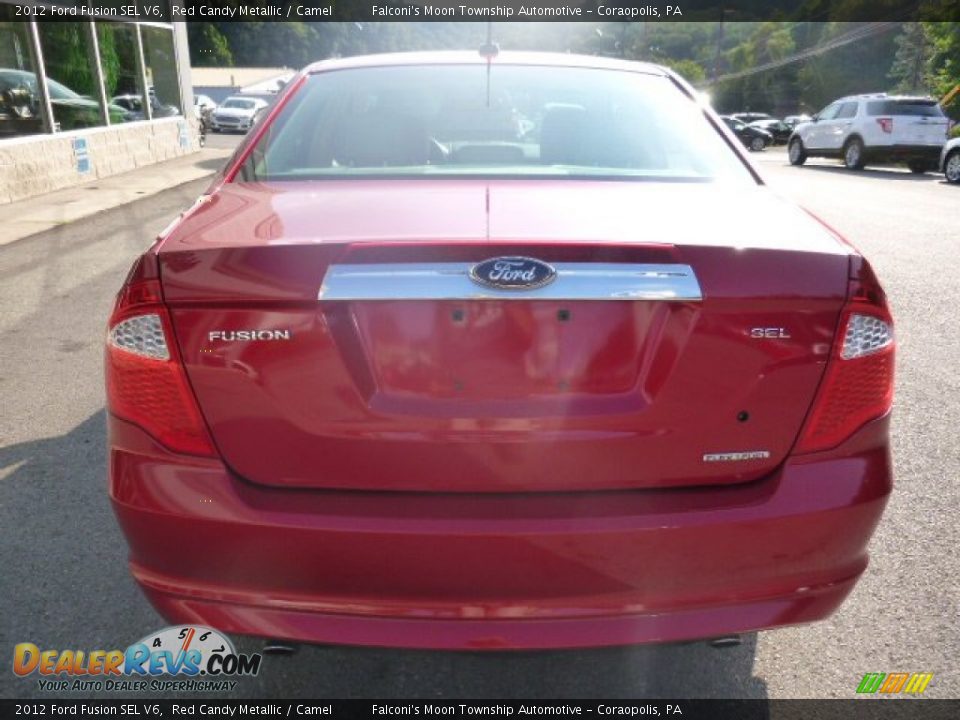 2012 Ford Fusion SEL V6 Red Candy Metallic / Camel Photo #6