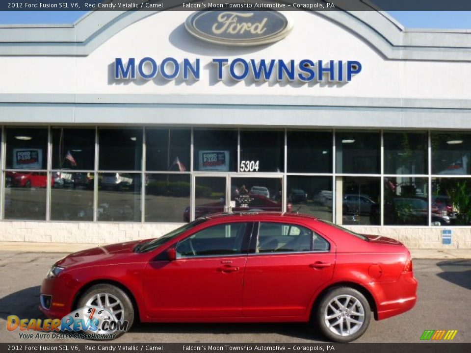 2012 Ford Fusion SEL V6 Red Candy Metallic / Camel Photo #7