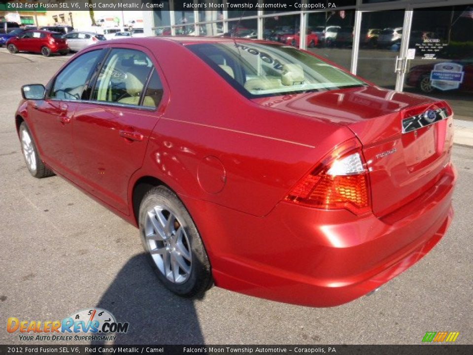 2012 Ford Fusion SEL V6 Red Candy Metallic / Camel Photo #8