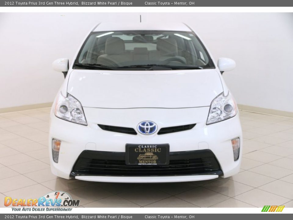 2012 Toyota Prius 3rd Gen Three Hybrid Blizzard White Pearl / Bisque Photo #2