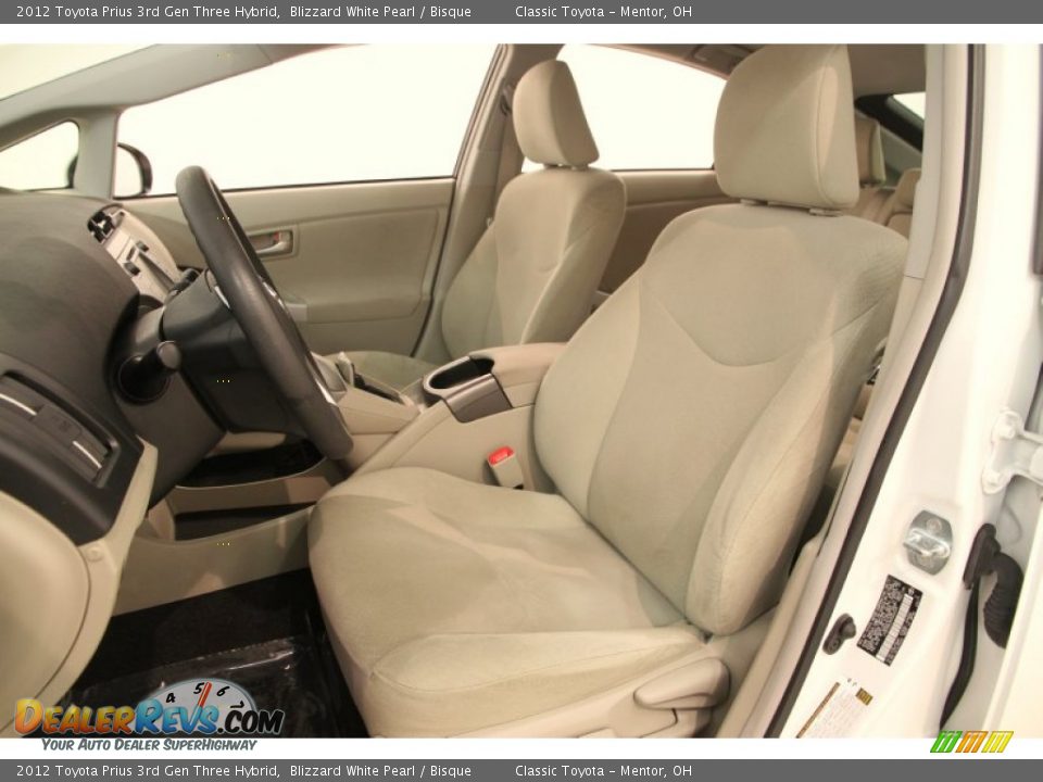 2012 Toyota Prius 3rd Gen Three Hybrid Blizzard White Pearl / Bisque Photo #5