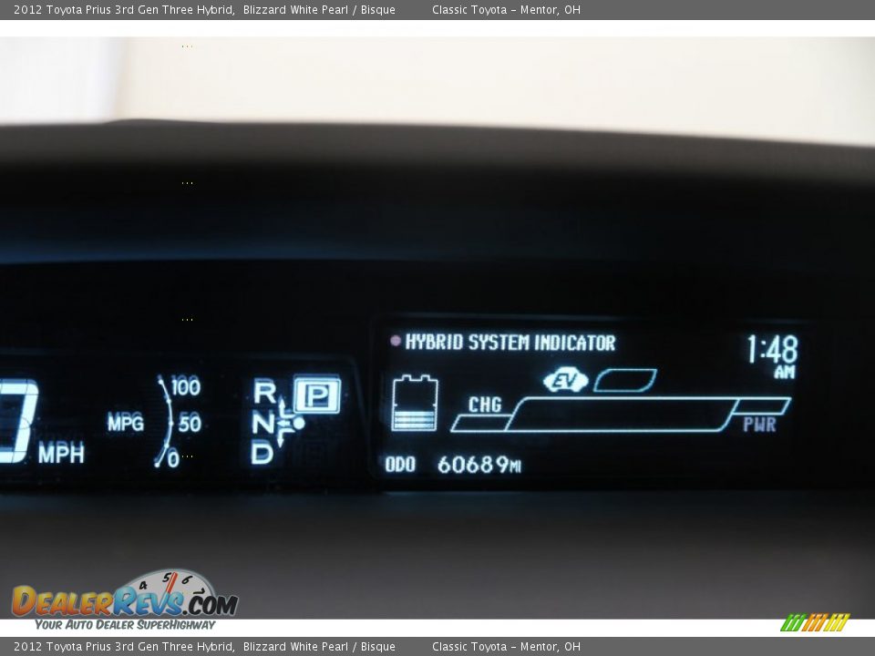 2012 Toyota Prius 3rd Gen Three Hybrid Blizzard White Pearl / Bisque Photo #7