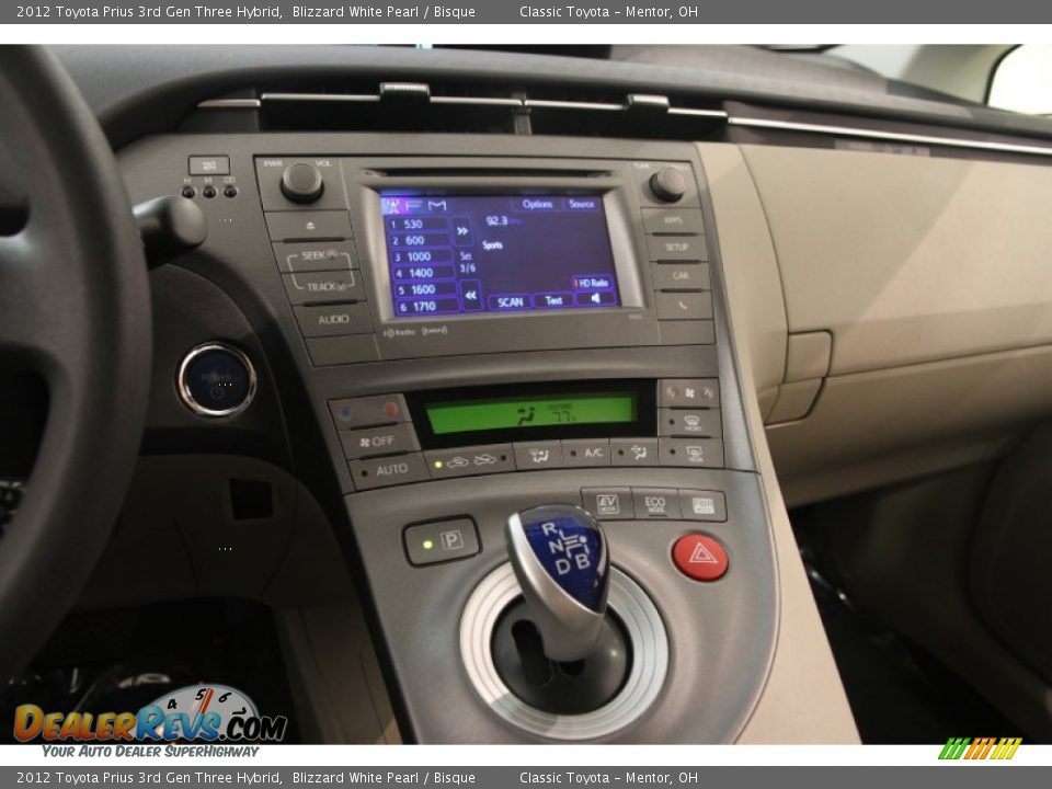 2012 Toyota Prius 3rd Gen Three Hybrid Blizzard White Pearl / Bisque Photo #8