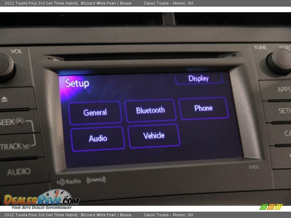 2012 Toyota Prius 3rd Gen Three Hybrid Blizzard White Pearl / Bisque Photo #9