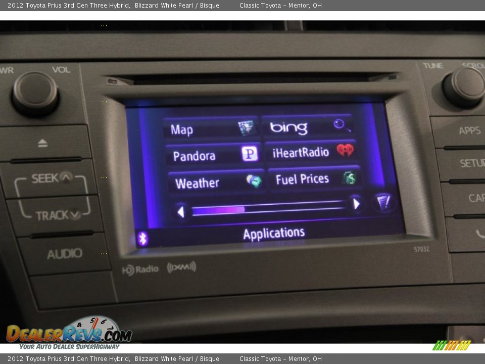 2012 Toyota Prius 3rd Gen Three Hybrid Blizzard White Pearl / Bisque Photo #10