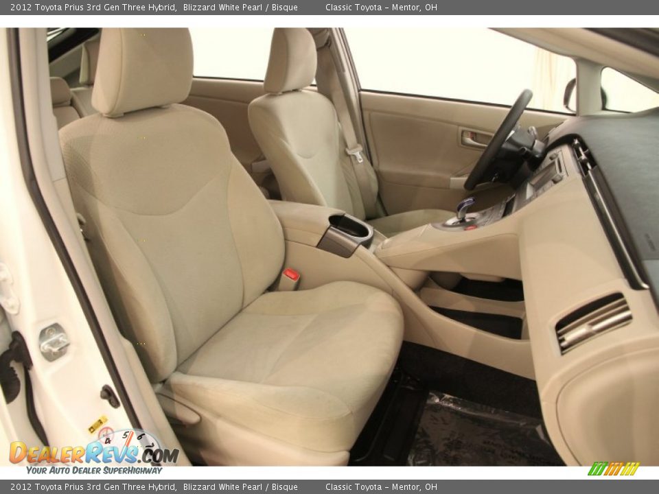 2012 Toyota Prius 3rd Gen Three Hybrid Blizzard White Pearl / Bisque Photo #12