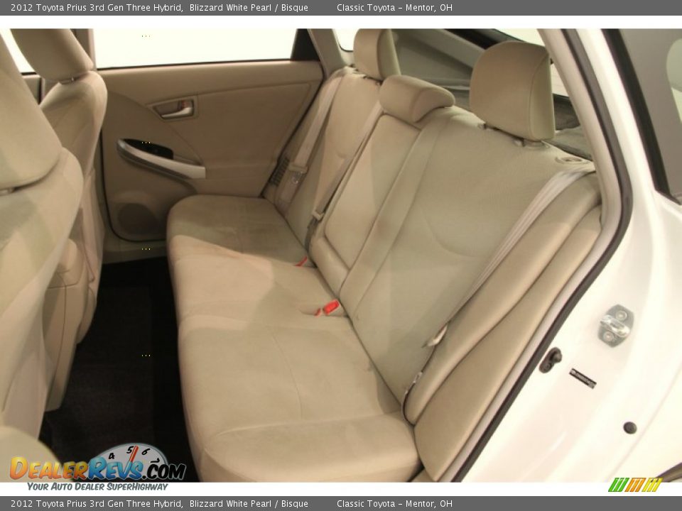 2012 Toyota Prius 3rd Gen Three Hybrid Blizzard White Pearl / Bisque Photo #14