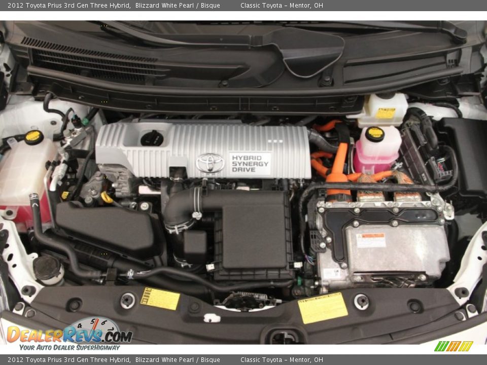 2012 Toyota Prius 3rd Gen Three Hybrid Blizzard White Pearl / Bisque Photo #16