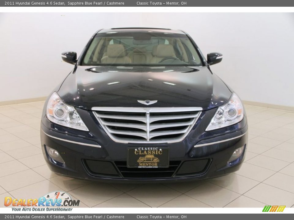 2011 Hyundai Genesis 4.6 Sedan Sapphire Blue Pearl / Cashmere Photo #2