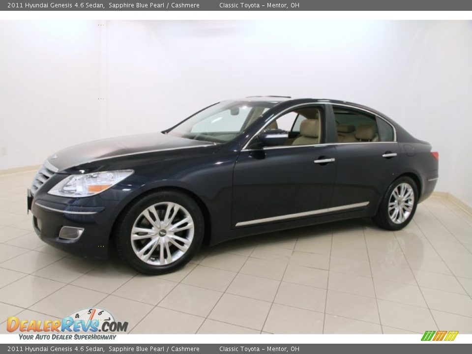 2011 Hyundai Genesis 4.6 Sedan Sapphire Blue Pearl / Cashmere Photo #3