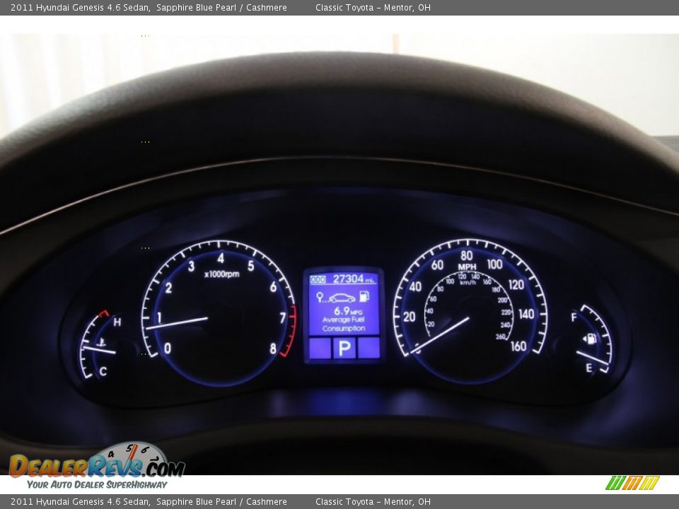 2011 Hyundai Genesis 4.6 Sedan Sapphire Blue Pearl / Cashmere Photo #7