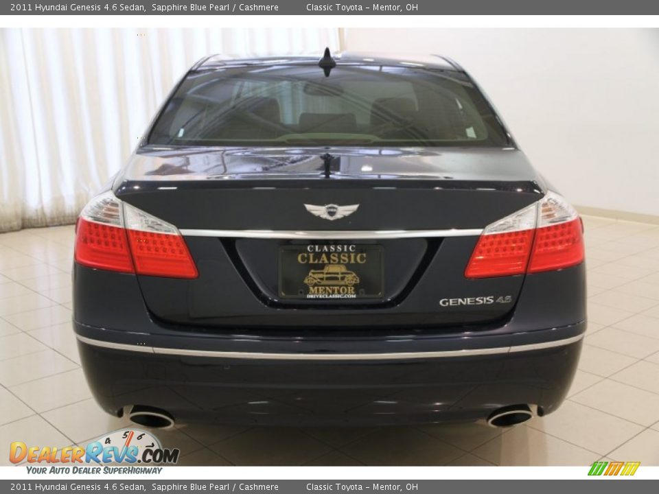 2011 Hyundai Genesis 4.6 Sedan Sapphire Blue Pearl / Cashmere Photo #14