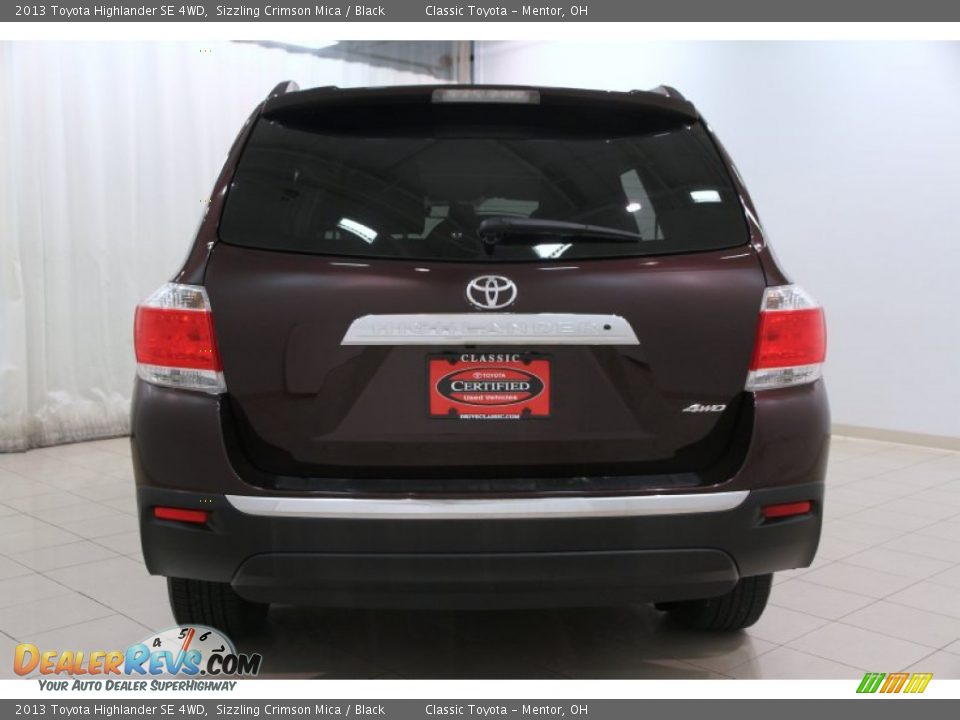 2013 Toyota Highlander SE 4WD Sizzling Crimson Mica / Black Photo #15