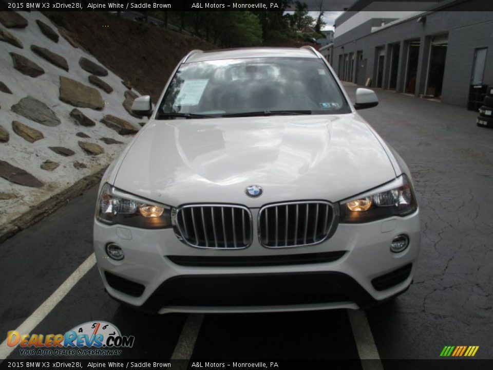 2015 BMW X3 xDrive28i Alpine White / Saddle Brown Photo #8