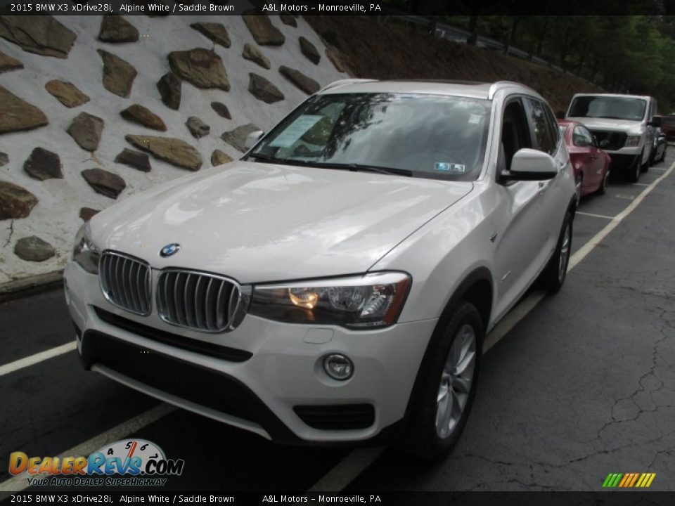 2015 BMW X3 xDrive28i Alpine White / Saddle Brown Photo #9