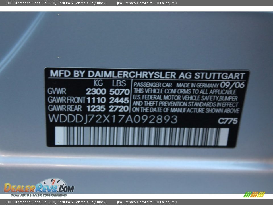 2007 Mercedes-Benz CLS 550 Iridium Silver Metallic / Black Photo #17