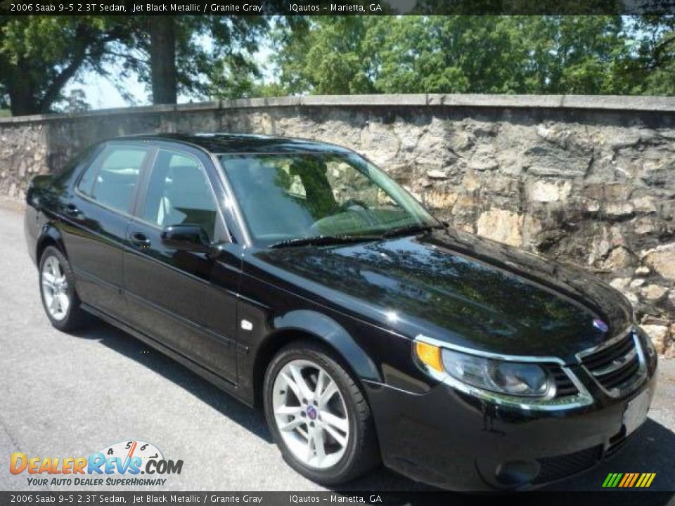 2006 Saab 9-5 2.3T Sedan Jet Black Metallic / Granite Gray Photo #1