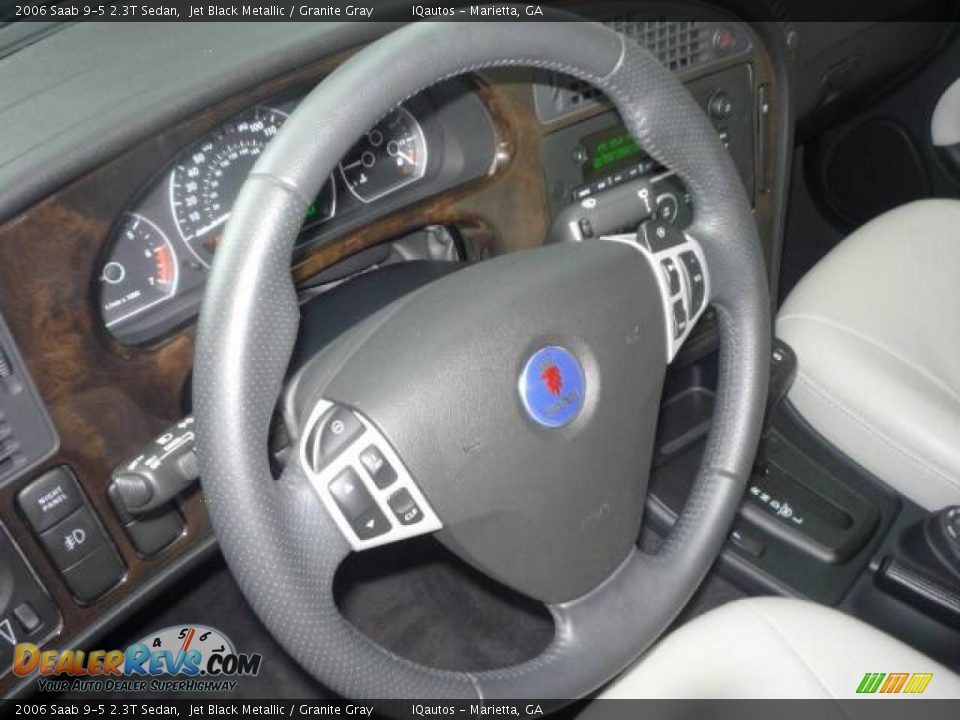 2006 Saab 9-5 2.3T Sedan Jet Black Metallic / Granite Gray Photo #14