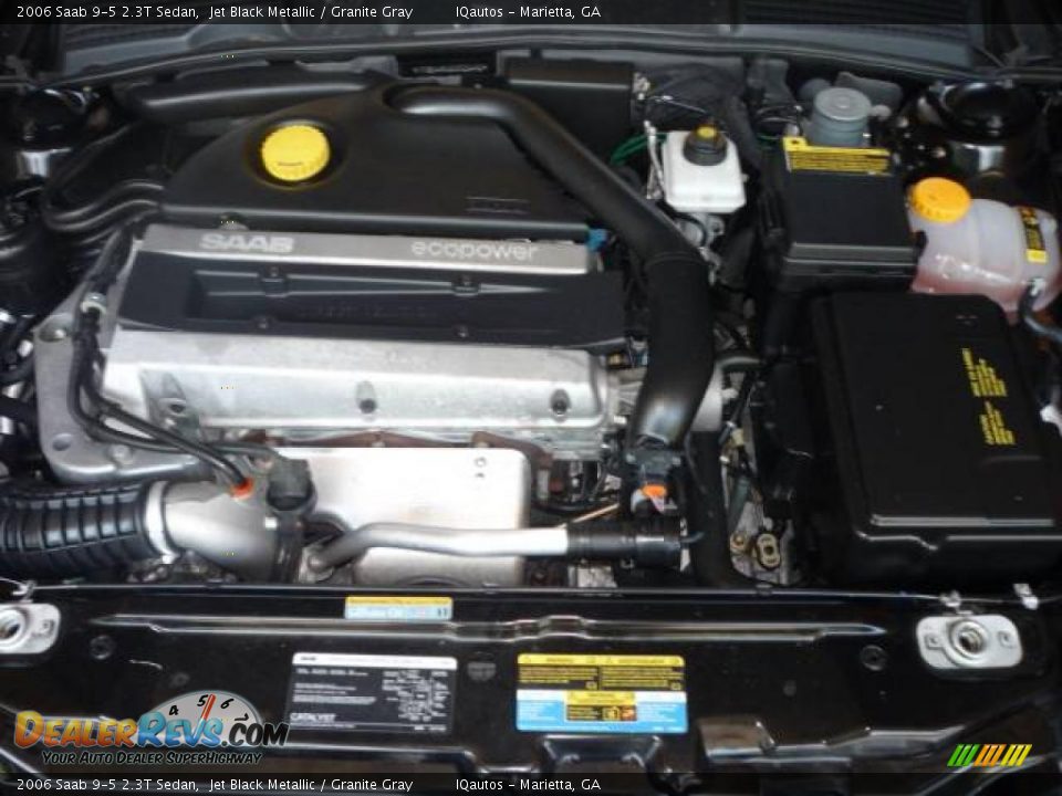 2006 Saab 9-5 2.3T Sedan Jet Black Metallic / Granite Gray Photo #26