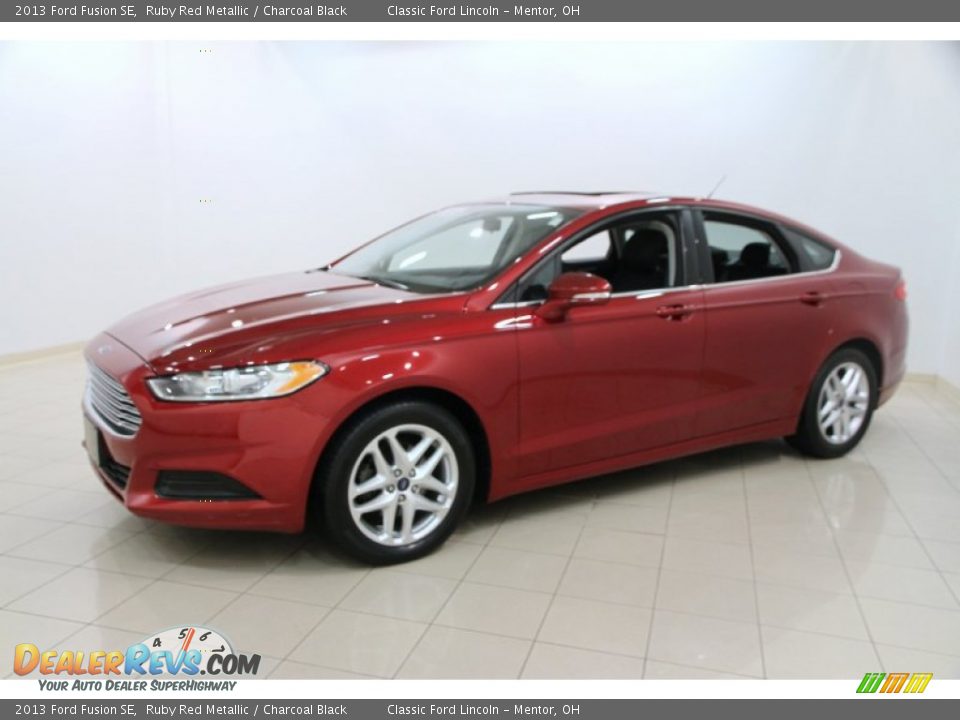 2013 Ford Fusion SE Ruby Red Metallic / Charcoal Black Photo #3