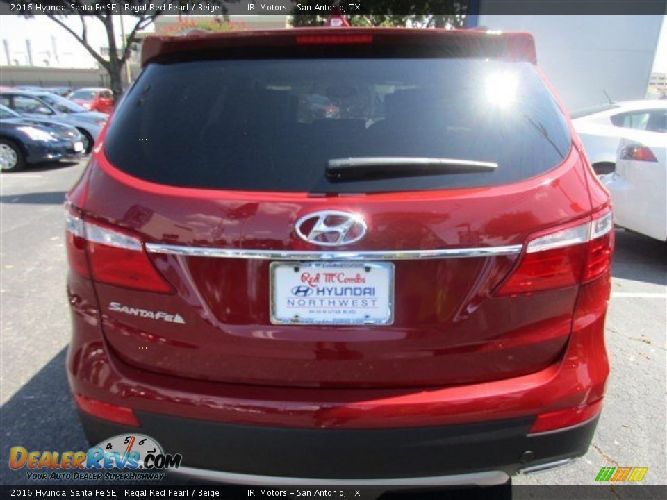2016 Hyundai Santa Fe SE Regal Red Pearl / Beige Photo #5