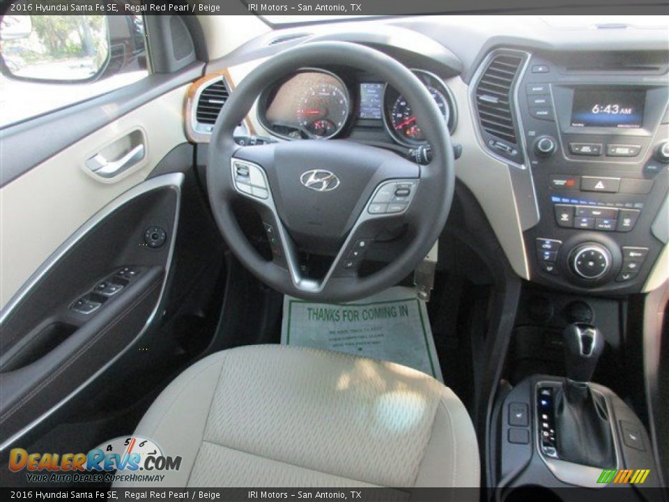 2016 Hyundai Santa Fe SE Regal Red Pearl / Beige Photo #10