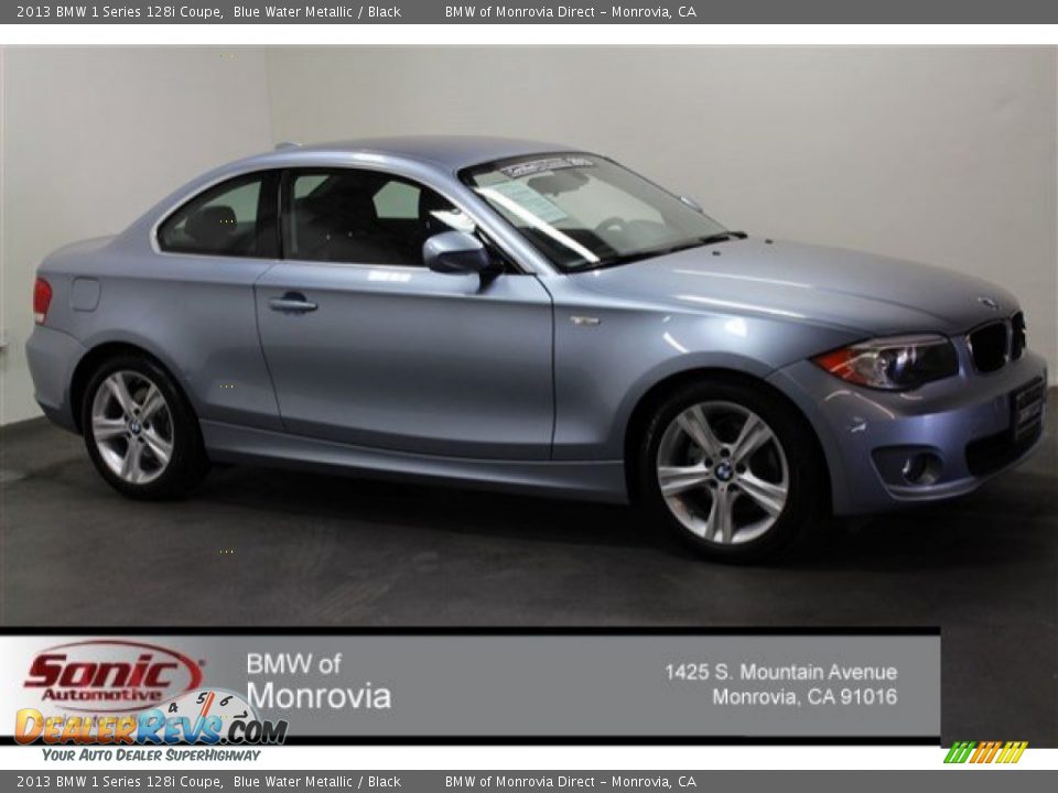 2013 BMW 1 Series 128i Coupe Blue Water Metallic / Black Photo #1