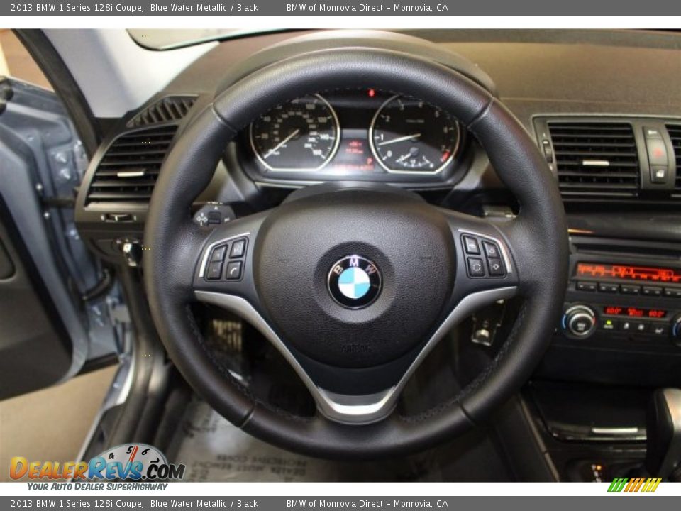 2013 BMW 1 Series 128i Coupe Blue Water Metallic / Black Photo #24