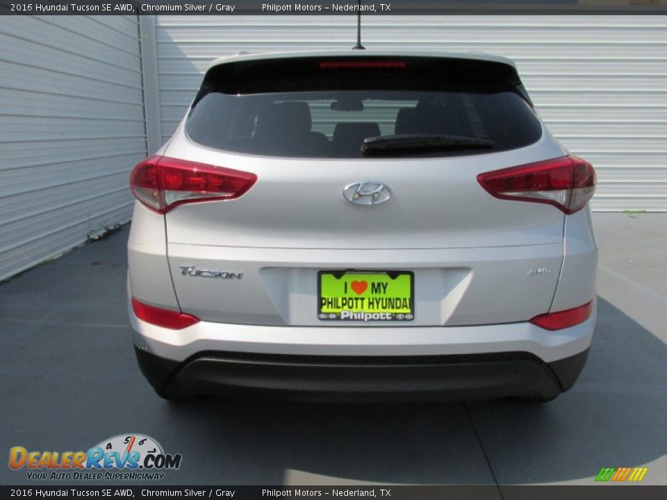 2016 Hyundai Tucson SE AWD Chromium Silver / Gray Photo #5