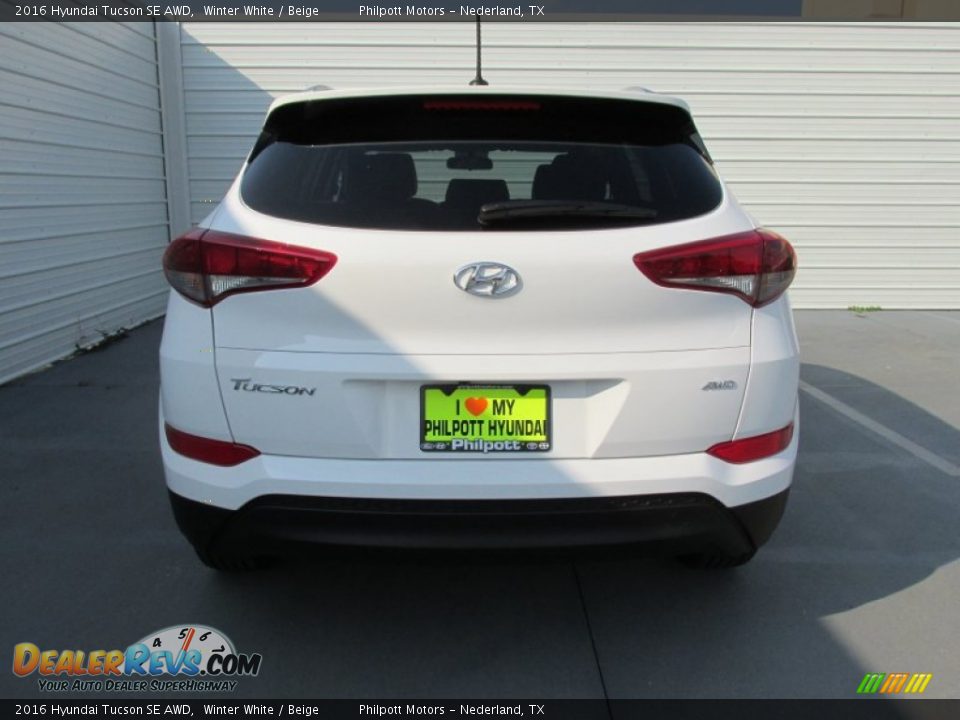 2016 Hyundai Tucson SE AWD Winter White / Beige Photo #5