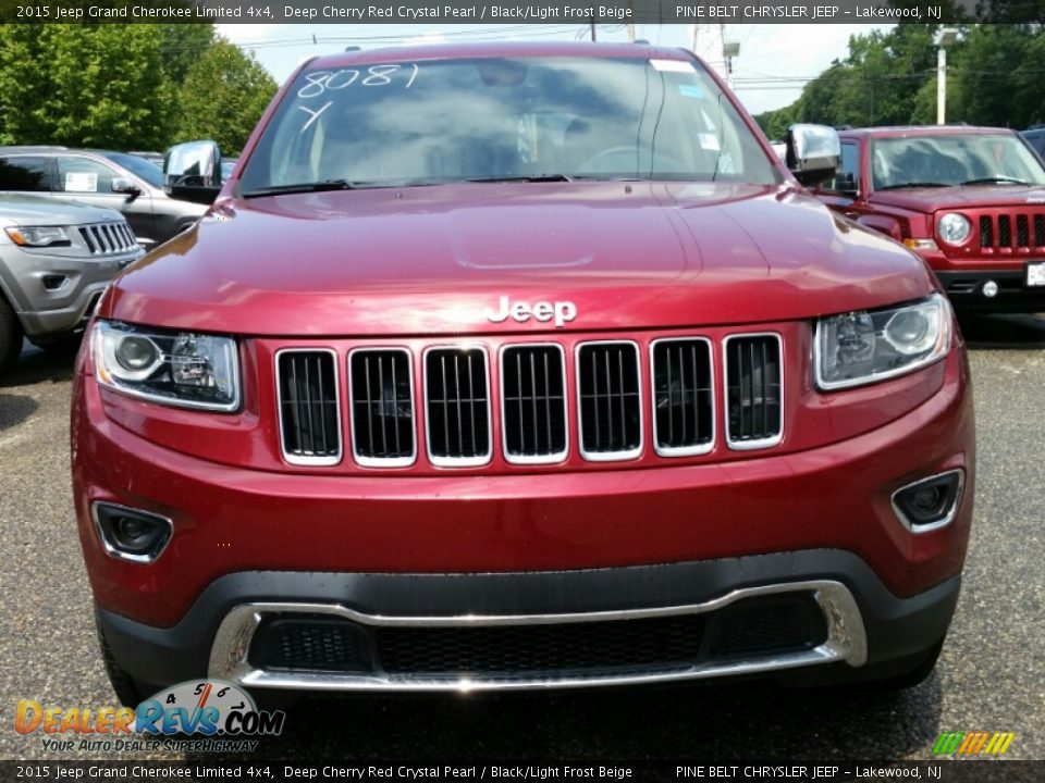 2015 Jeep Grand Cherokee Limited 4x4 Deep Cherry Red Crystal Pearl / Black/Light Frost Beige Photo #2