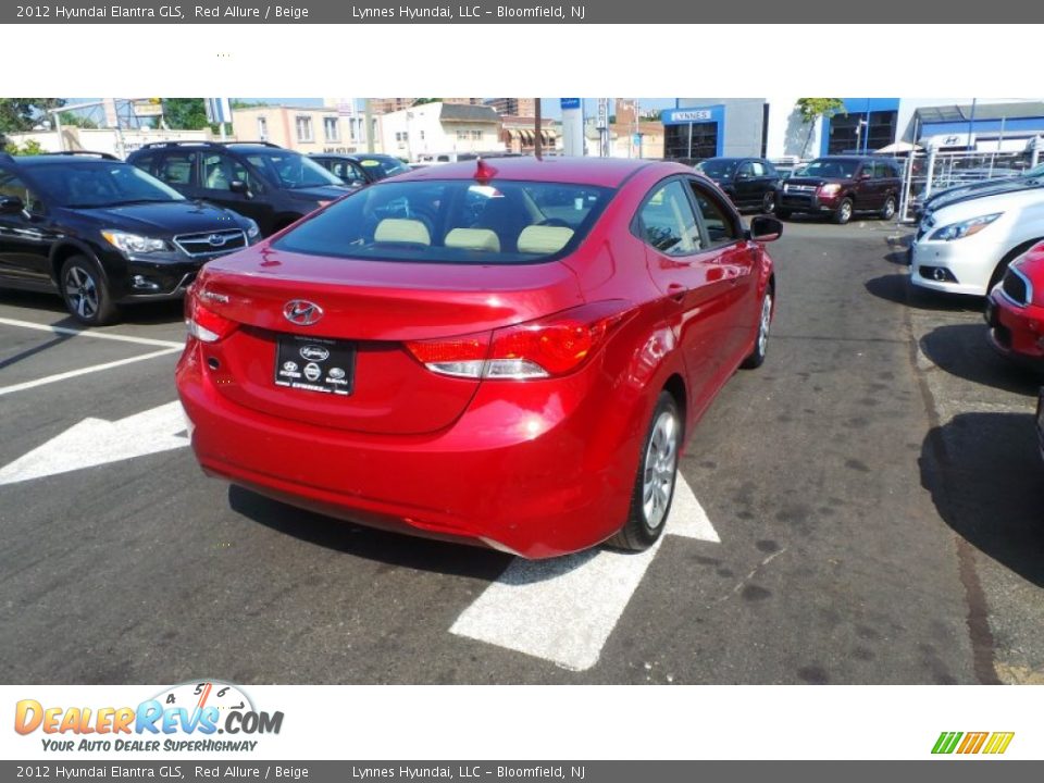 2012 Hyundai Elantra GLS Red Allure / Beige Photo #6