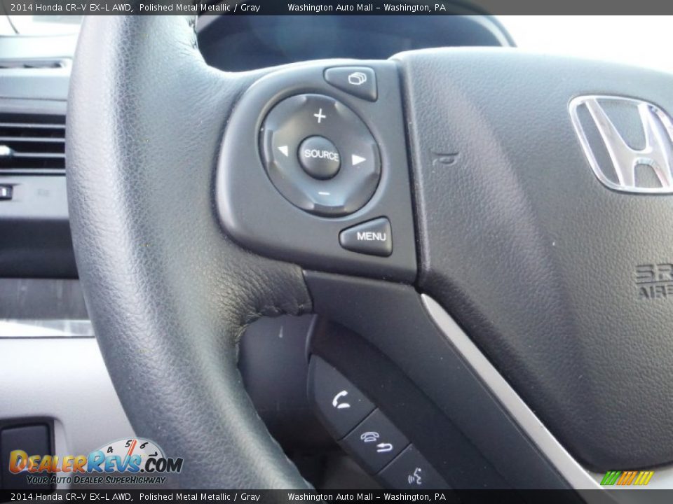 2014 Honda CR-V EX-L AWD Polished Metal Metallic / Gray Photo #17