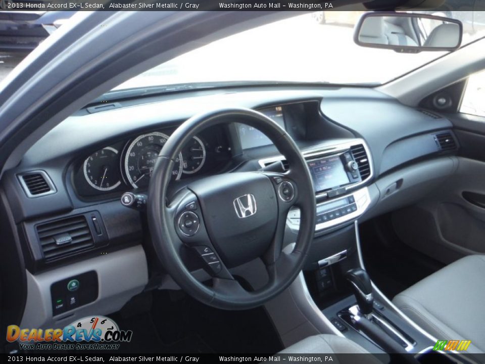 2013 Honda Accord EX-L Sedan Alabaster Silver Metallic / Gray Photo #10