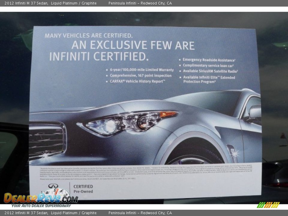 2012 Infiniti M 37 Sedan Liquid Platinum / Graphite Photo #20
