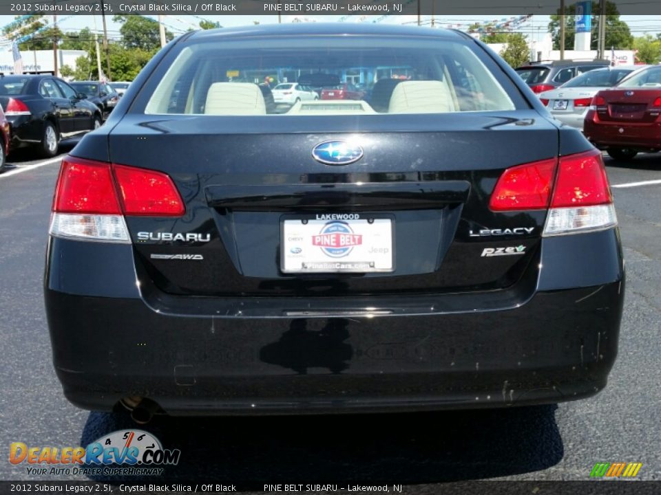 2012 Subaru Legacy 2.5i Crystal Black Silica / Off Black Photo #8