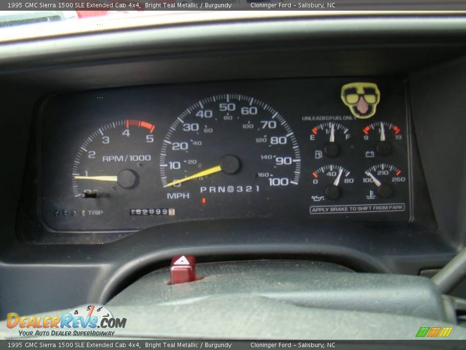 1995 GMC Sierra 1500 SLE Extended Cab 4x4 Bright Teal Metallic / Burgundy Photo #15