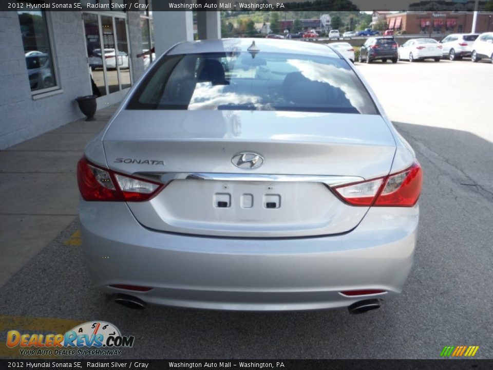 2012 Hyundai Sonata SE Radiant Silver / Gray Photo #7