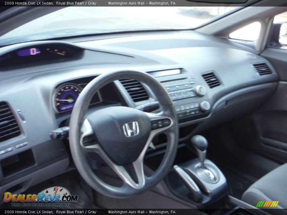 2009 Honda Civic LX Sedan Royal Blue Pearl / Gray Photo #11