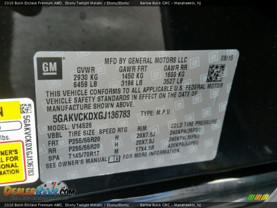 2016 Buick Enclave Premium AWD Ebony Twilight Metallic / Ebony/Ebony Photo #10