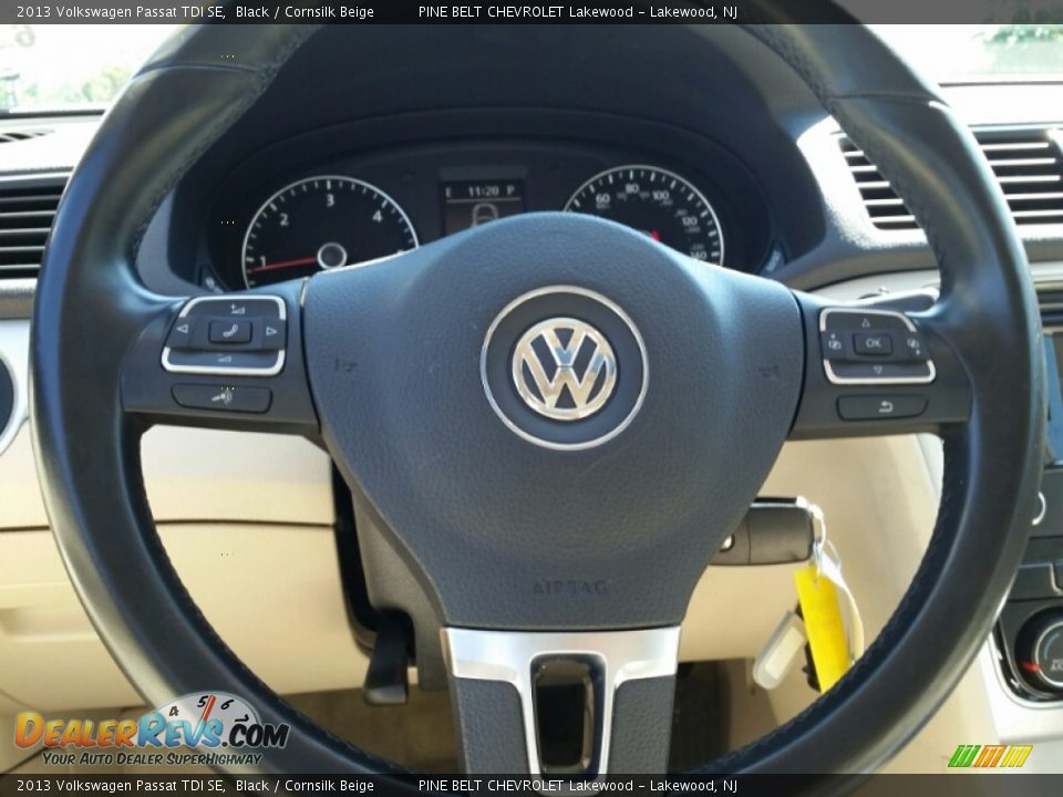 2013 Volkswagen Passat TDI SE Black / Cornsilk Beige Photo #16