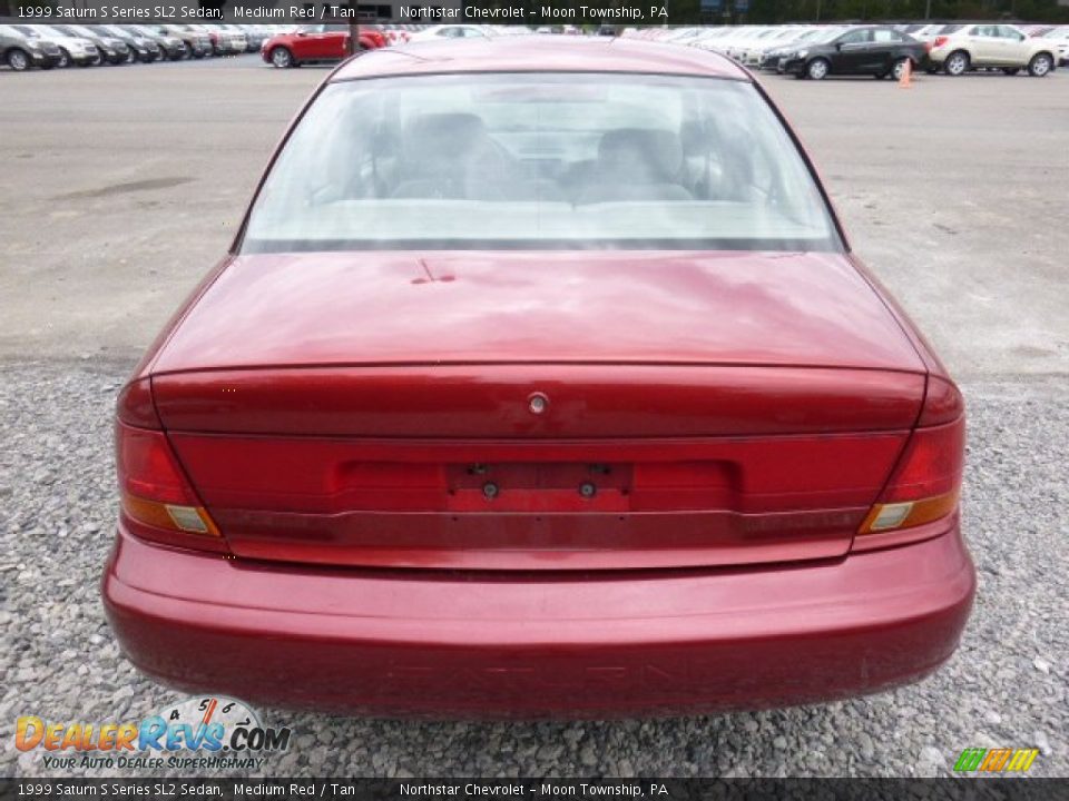 1999 Saturn S Series SL2 Sedan Medium Red / Tan Photo #3