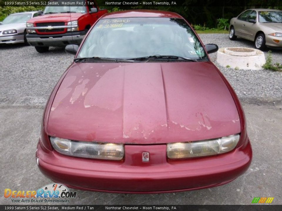 1999 Saturn S Series SL2 Sedan Medium Red / Tan Photo #6