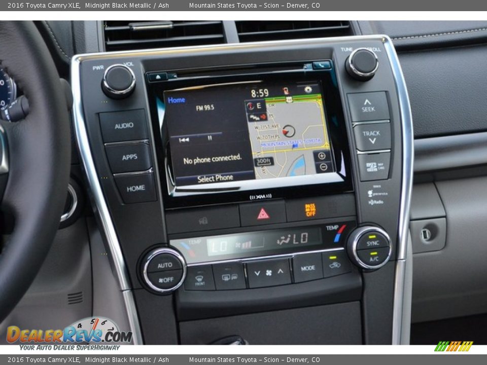 2016 Toyota Camry XLE Midnight Black Metallic / Ash Photo #6
