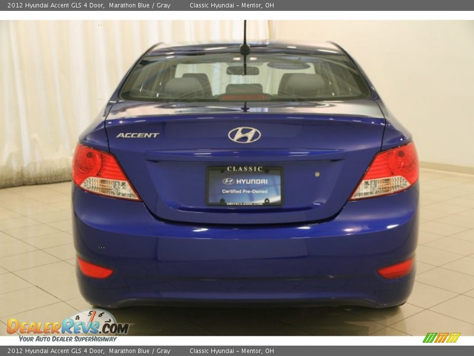 2012 Hyundai Accent GLS 4 Door Marathon Blue / Gray Photo #12