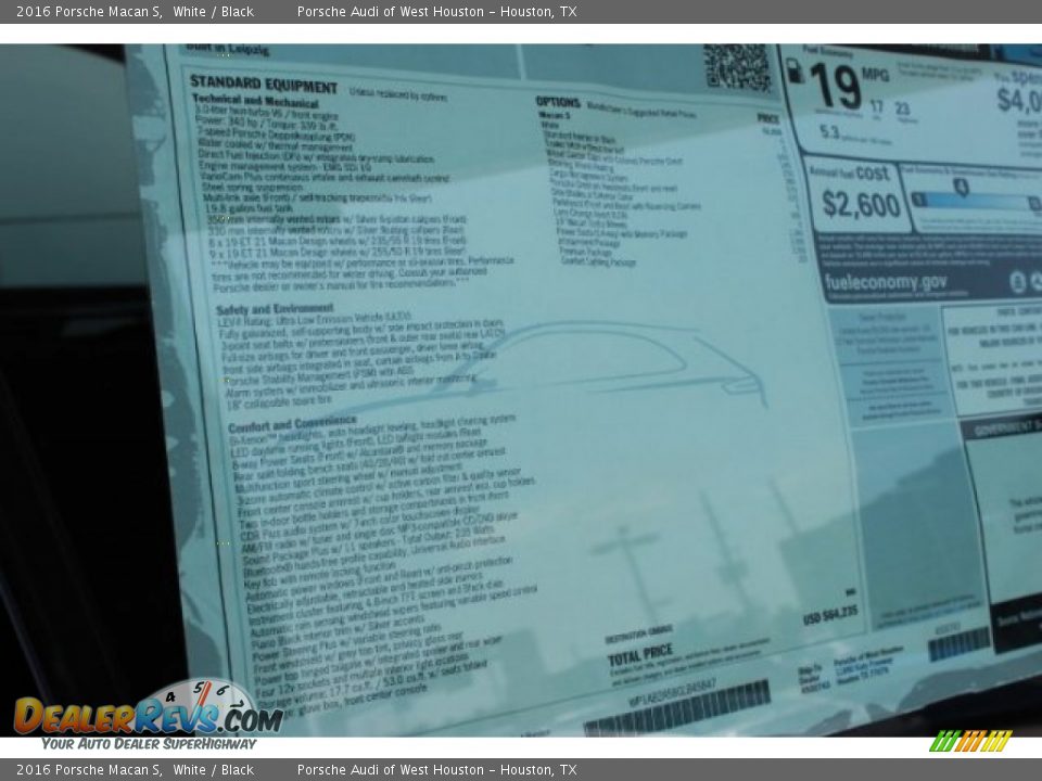 2016 Porsche Macan S White / Black Photo #8