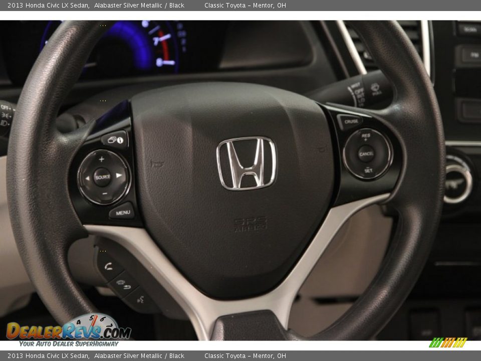 2013 Honda Civic LX Sedan Alabaster Silver Metallic / Black Photo #7