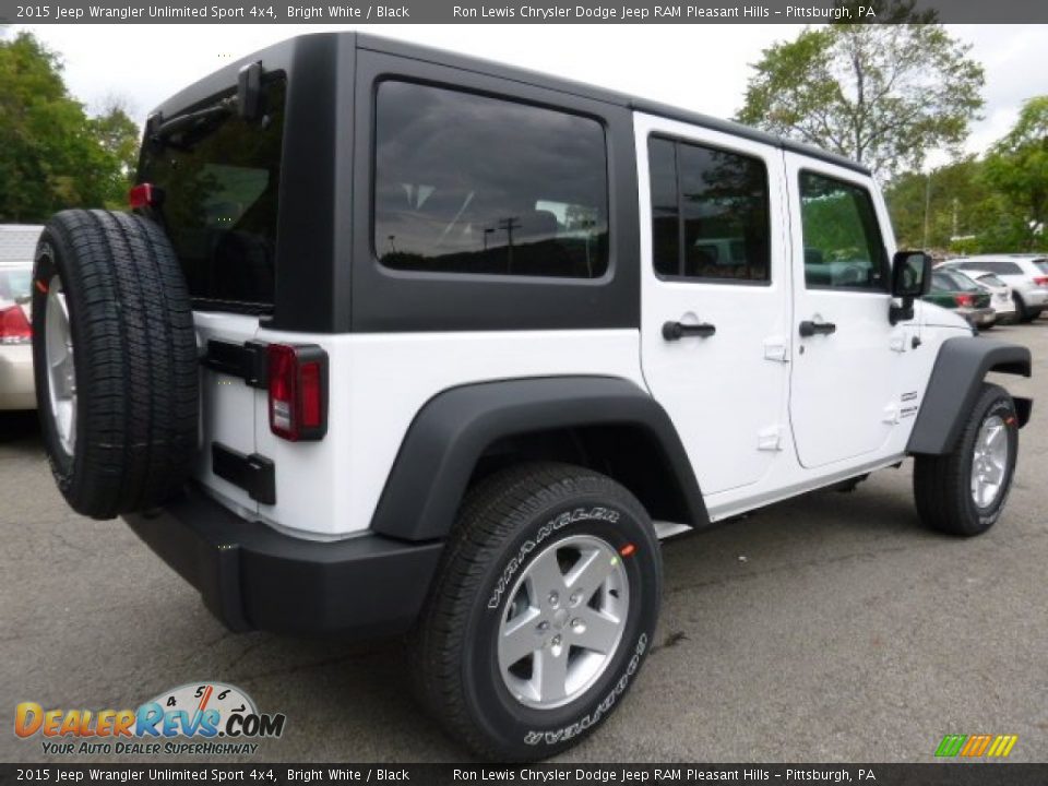 2015 Jeep Wrangler Unlimited Sport 4x4 Bright White / Black Photo #5