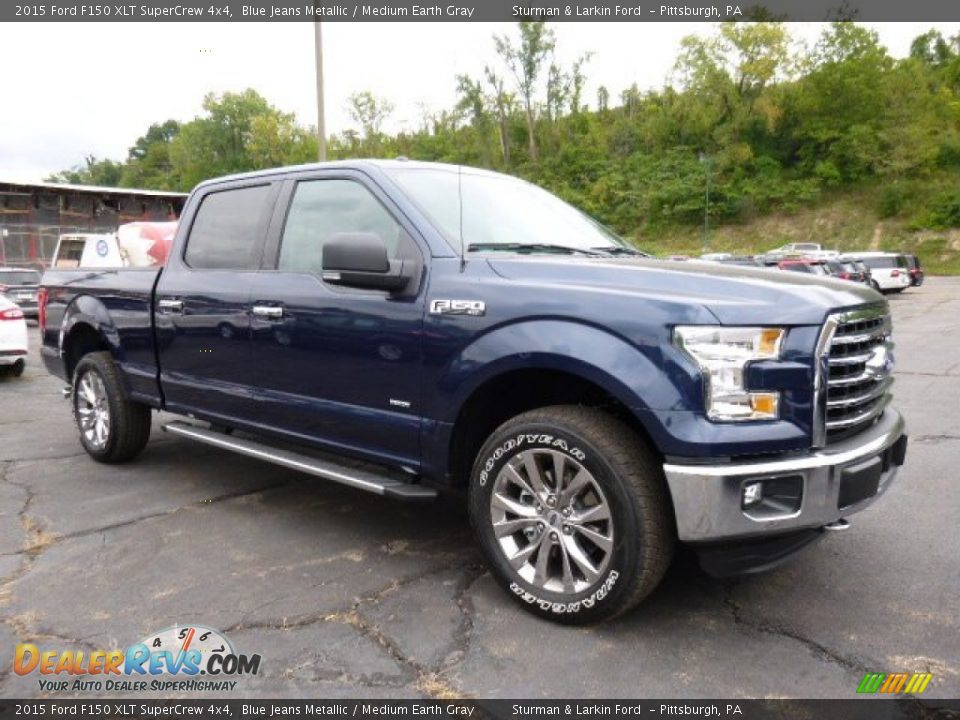 2015 Ford F150 XLT SuperCrew 4x4 Blue Jeans Metallic / Medium Earth Gray Photo #1
