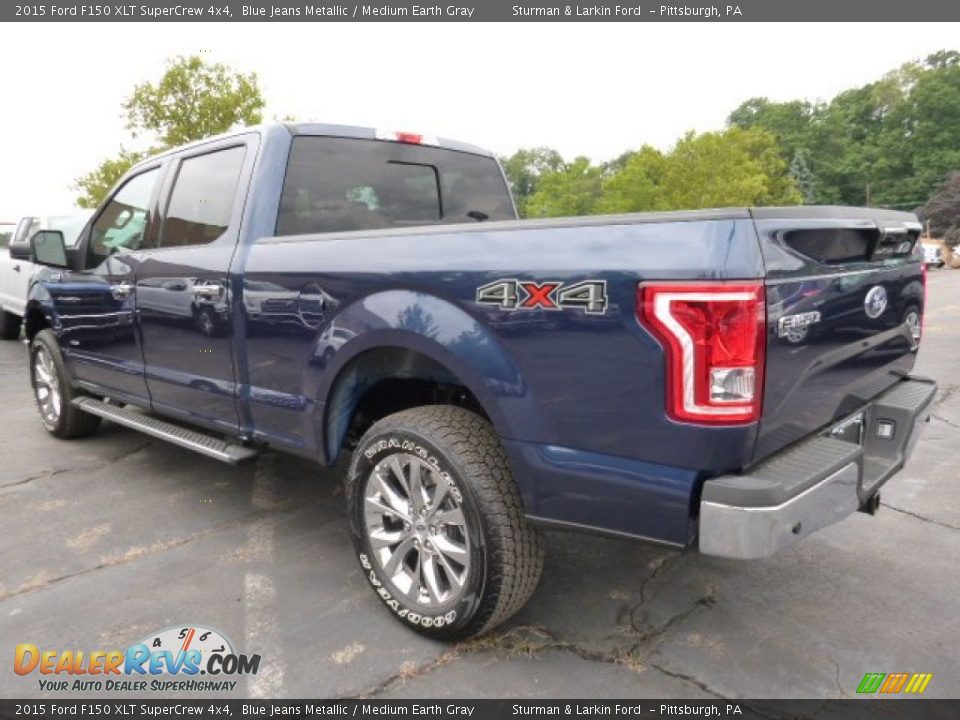 2015 Ford F150 XLT SuperCrew 4x4 Blue Jeans Metallic / Medium Earth Gray Photo #4
